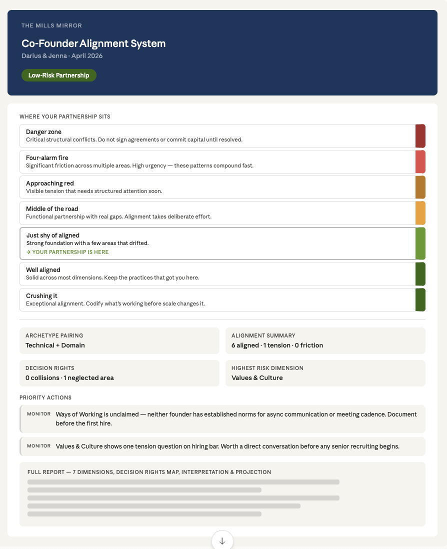 Sample report — low risk partnership