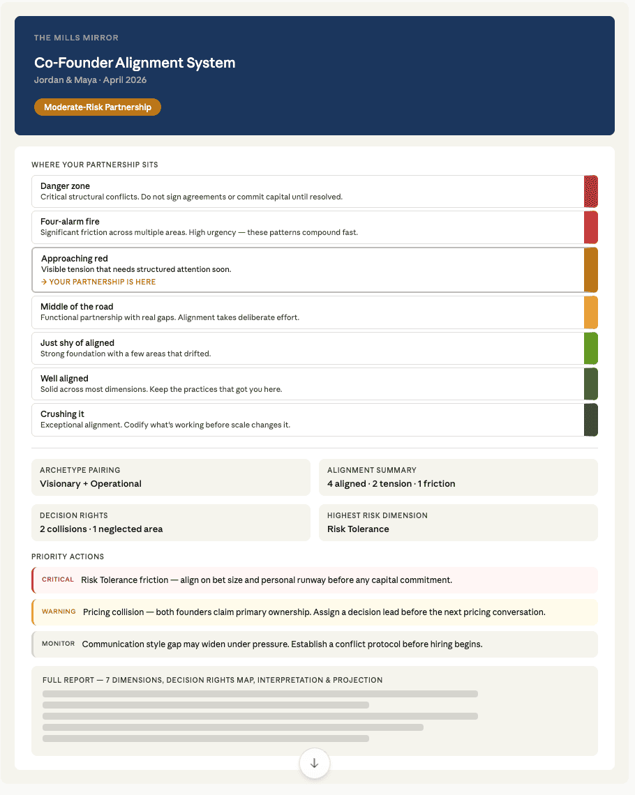 Sample report — moderate risk partnership